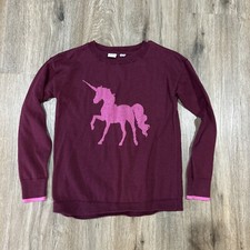 NWOT Gap Kids Red Purple Pink Unicorn Sweater Sz L