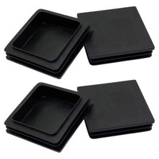 4Pack 100mm 4 Inch Square Plastic Plugs, End Caps for Square Tubing/Black