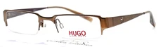 HUGO BOSS HG15602 BR Brown Womens Rectangle Half Rim Eyeglasses 49-20-140 B:24