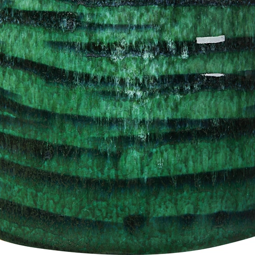 Emerald Green Swirl Stripe Cylinder Table Lamp 28 in Gloss Ceramic Elegant - Picture 7 of 7