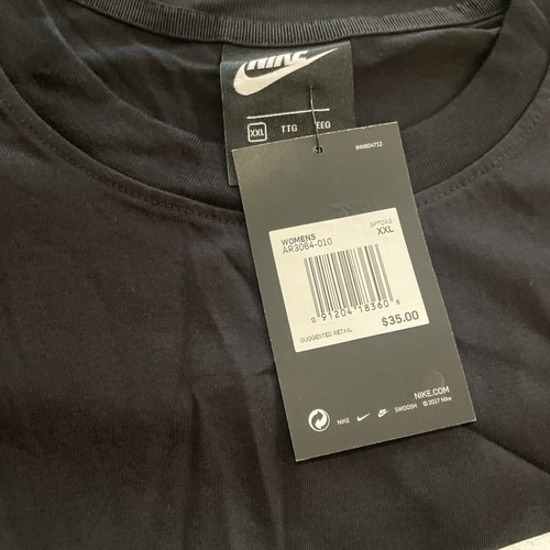 Nike Sportswear Cropped Top Black White Ar3064-010 Womens Size XXL - Picture 2 of 4