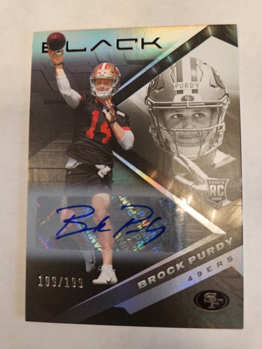 2022 PANINI BLACK AUTO BROCK PURDY SIGNED AUTOGRAPH ROOKIE CARD RC RARE 