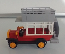 GNOMY 961 Friction Powered Vintage Toy Red Double Deck Bus Made in Germany NWT