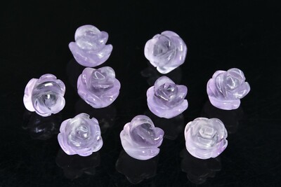 5 Pcs Lavender Amethyst Rose Carved Beads Grade AAA Natural Beads 8/10/12/14MM