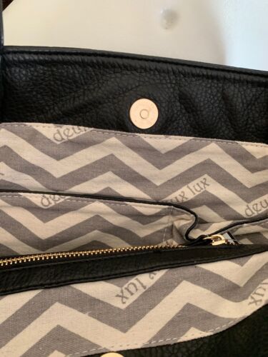 NWT Barneys New York: Deux Lux Vegan Leather Tote Bag Black Color - Picture 5 of 10