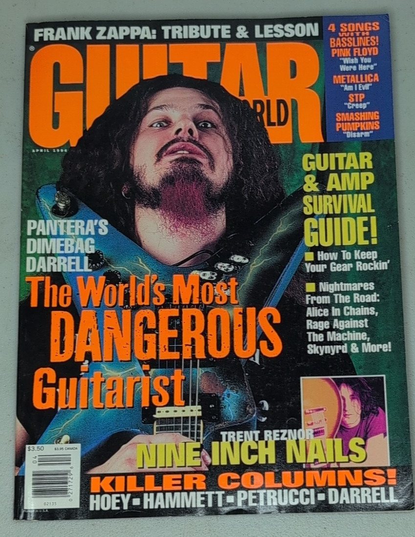 Vintage GUITAR World Magazine 1994 Apr Dimebag Darrell Zappa Hammett Petrucci