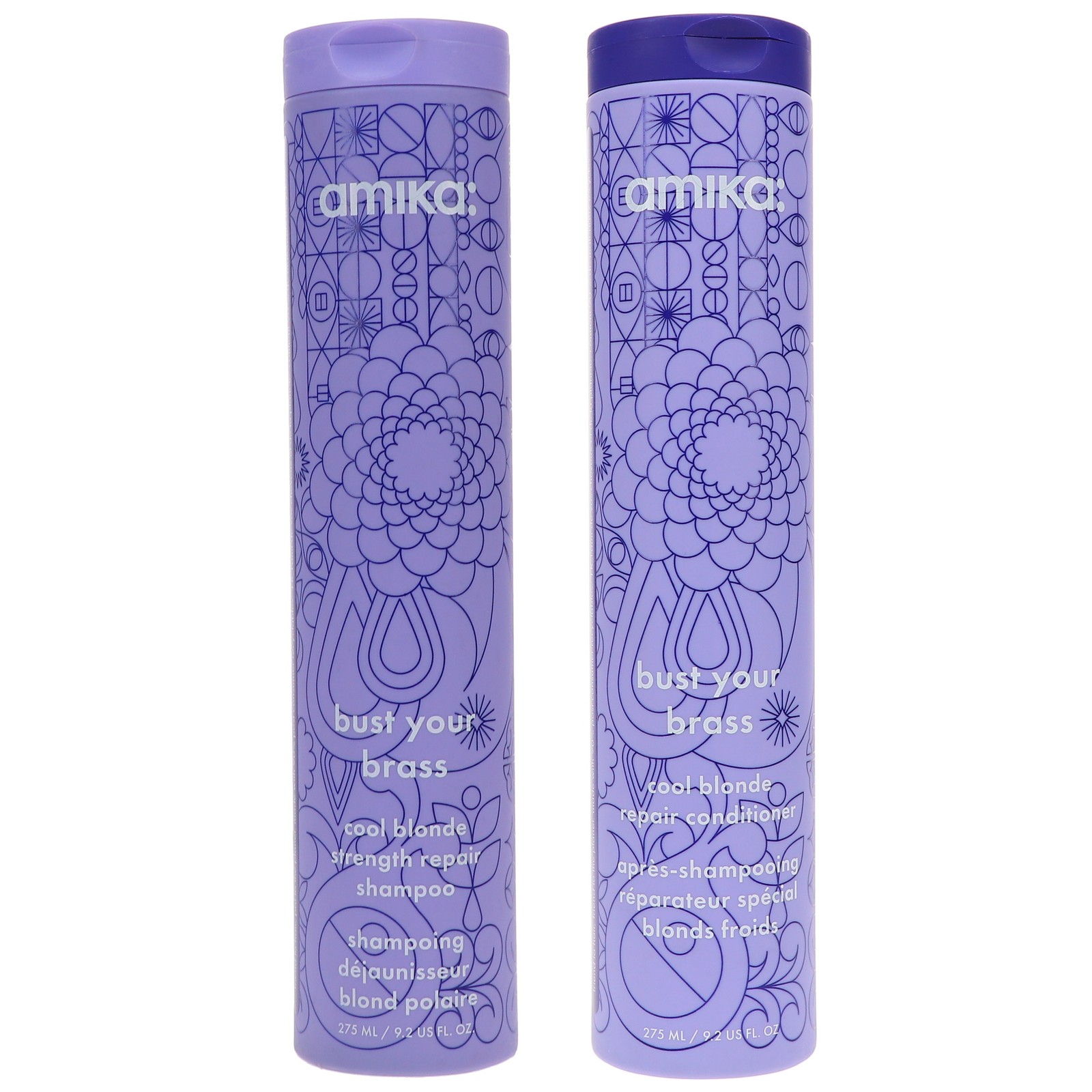 Amika Bust Your Brass Cool Blonde Shampoo 92 oz - Conditioner 92 oz Combo Pack 10990₽