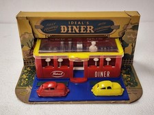 HTF 1951 IDEAL No. 4254 Diner Playset Complete w/ Counterman  Cars Box B11