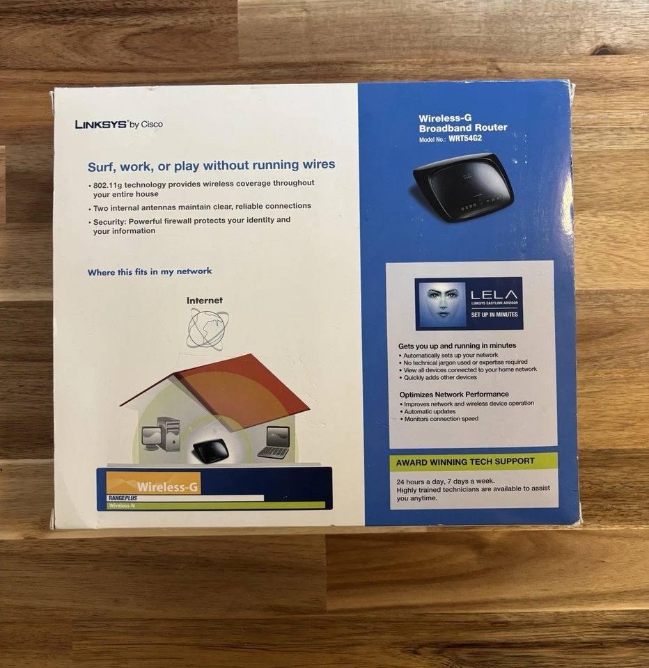 Linksys DIR-890L/R 54 Mbps 4-Port 10/100 Wireless G Router (WRT54G2) NEW - Image 2 of 4