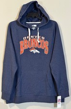 New Denver Broncos Hoodie NFL Hooded Sweatshirt Men  s Size 2XL Blue Winter Shirt