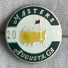 Augusta GA Masters Tournament 2004 Enamel Golf Ball Marker Phil Mickelson won