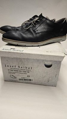Josef Seibel Tyler 09 Mens Leather Oxfords Ocean Blue Size 43 Euro US 9.5-10 Box
