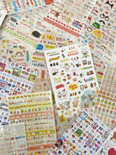 Random Lot Of 3 Kawaii Korean Planner Sticker Sheets: Perfect Planner Stickers 