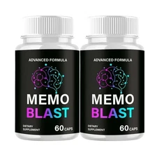 2-Pack Memo Blast Capsules – MemoBlast Natural Memory Focus Support-120 Capsules