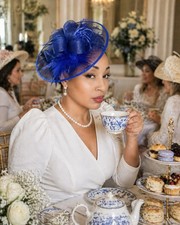 Elegant Royal Blue Fascinator Tea Party Hat