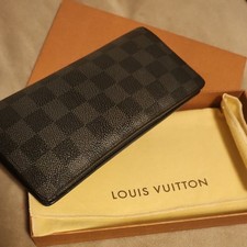 Louis Vuitton Damier Graphite Portefeuille Brazza Long Wallet, Leather,  Black