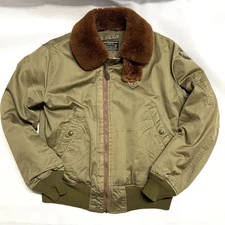 BUZZ RICKSON TYPE B-15 USAF FLIGHT JACKET COTTON 90s OLIVE GREEN SIZE 38 GUC