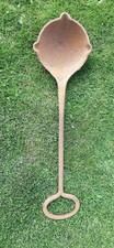 Vintage Heavy Long Handled Cast Iron Smelting Foundary Ladle
