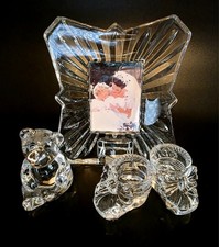  232 New Baby Keepsake Gift Set Crystal Frame, Bear  Booties Lot See All Pics
