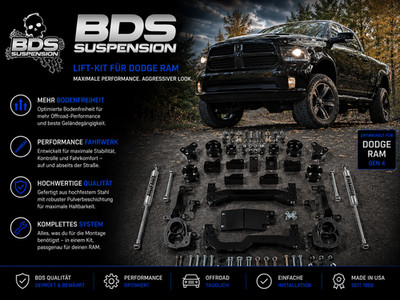 HöherlegungsFahrwerk 4'' BDS RAM 1500 4WD (m. Luftfederung ab Werk) (Bj:13-24)