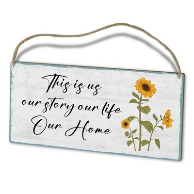 HOUSPEAK Wooden Sign, Rustic Wall Art, 10 x 5 x 0.1 inches, White, multicolor