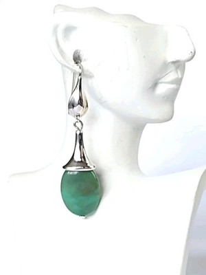 RLM Robert Lee Morris Sterling Silver Turquoise Dangle Earrings 2'' 10.4g