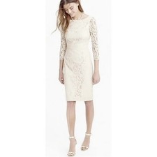 J.CREW Natalia in Leavers Lace Beige Mini Dress Size 4 beige