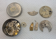 Vintage Waltham 17 Jewels Pocket Watch Parts Disassembled for Parts or Repair