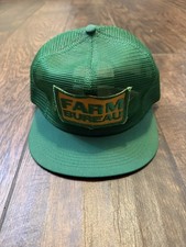 Vintage Farm Bureau Insurance Patch Mesh Hat K-Brand Snap Back Trucker Cap