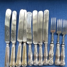 versilbertes Besteck Konvolut Messer & Gabeln Silberauflage