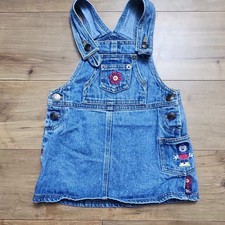VTG Disney Mickey Mouse Blue Denim Overall Dress Jumper, Girls 3T, Sleeveless
