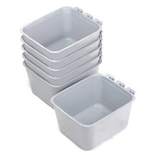6-Pack - Gray Cage Cups hold 1 Pint / 16 fl oz to Hang Feed  Water for Pets