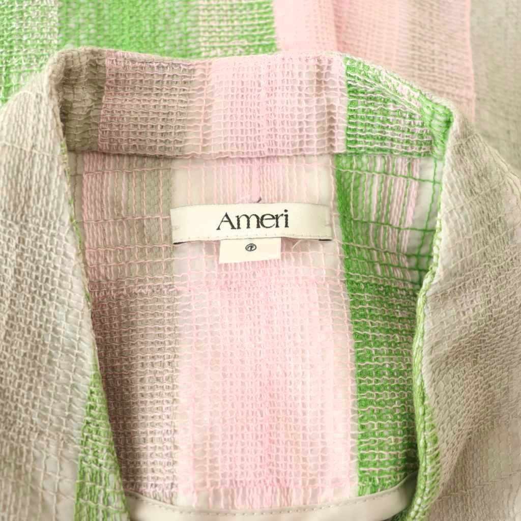 AMERI 25SS CHECK EMBROIDERY NO COLLAR JACKET F Mu… - image 7