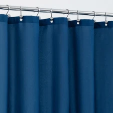 Navy Fabric Shower Curtain Liner, 72" x 84", Waterproof, Extra Long, 3 Magnets