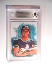 Jose Canseco/ Edward Vela 2018 #3 Ltd. Ed. #48/50 Dual Signed Auto Beckett BAS