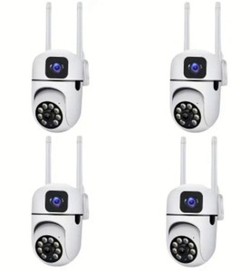 4 pack Dual-lens WiFi Security Cameras. outdoor/indoor. (4 Cameras setup)