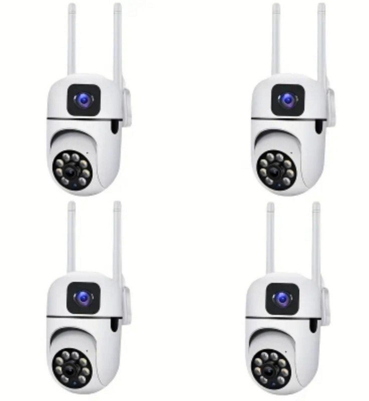 4 pack Dual-lens WiFi Security Cameras. outdoor/indoor. (4 Cameras setup)