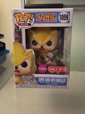 Funko Pop Plus Sonic The Hedgehog Super Sonic With Emeralds 1059 Flocked Ex