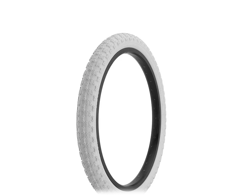 PAIR Duro BMX Comp III Dirt Freestyle Tires Old School Retro White 20 x 2.125 - Image 2 of 2