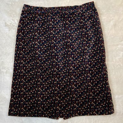 Vintage Jaeger Rock Gr. 14 Samt schwarz gepunktet Bleistift klassisch Retro