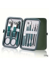 Nail clipper full range stainless steel upgraded dark green 10 piece set