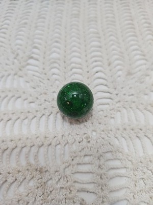 Vintage Emerald Green Glass Lucite with Crackle Or Confetti Effect When Glows UV