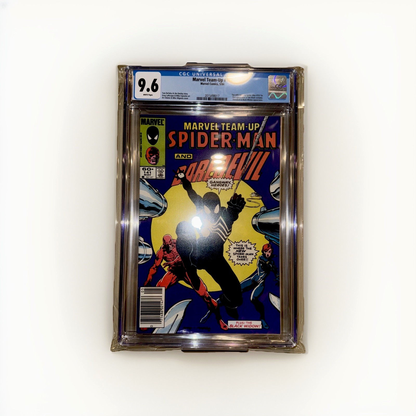 MARVEL TEAM-UP #141 CGC 9.6 NEWSSTAND 1ST BLACK SUIT SPIDER-MAN RARE 1984