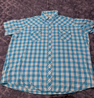 Wrangler Western Fashion Snap Shirt Blue Plaid Short Sleeve 3XL — photo 1