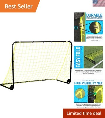 Youth & Adult 6' x 4' Portable Soccer Goals with Ground Stakes - Easy Assembly