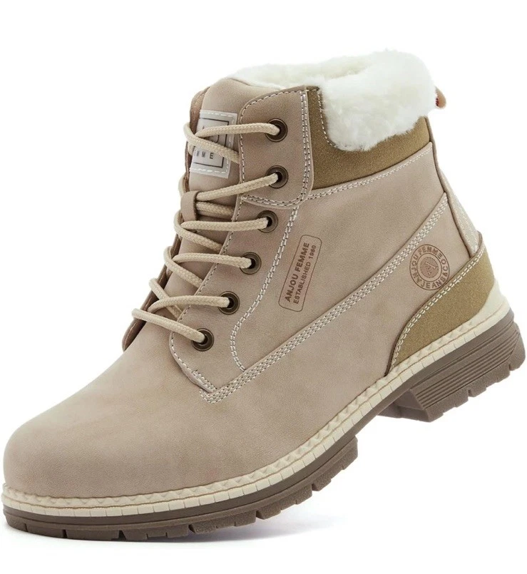 Anjou Femme Women’s Hiking Boots Super Soft Beige Uk Size 6 Eu 39 #315