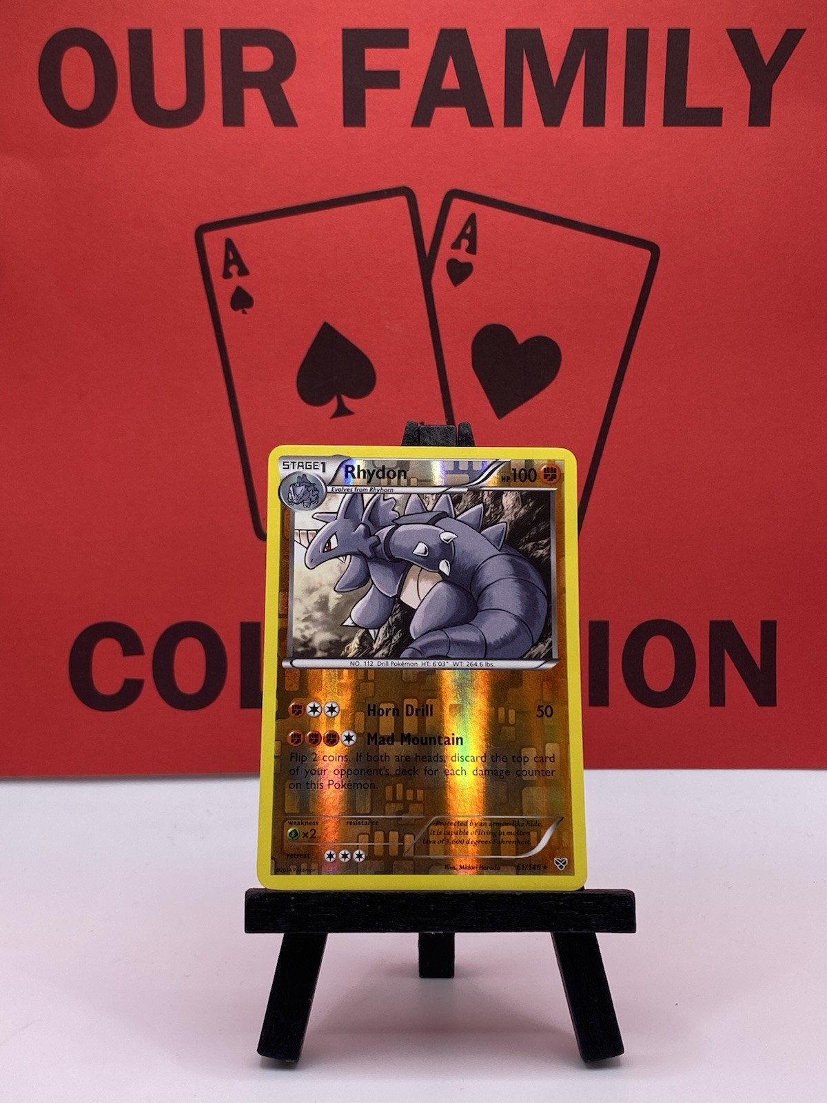 Rhydon 61/146 XY Base Set Pokemon TCG Reverse Holo Rare 2014 VLP