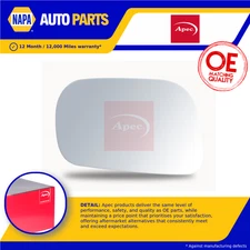 Mirror Glass fits OPEL AGILA A 1.0 Left 00 to 07 N/S Passenger Side Door Apec