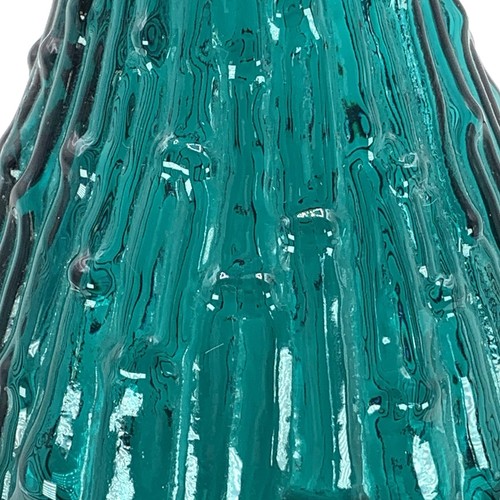 Vintage Empoli Glass Wax Drip Bamboo Genie Bottle Teal NO STOPPER 15.25" - Picture 7 of 8