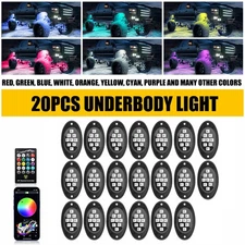 20x RGB Dreamcolor LED Car Underglow Lights Music Bluetooth APP Remote Control